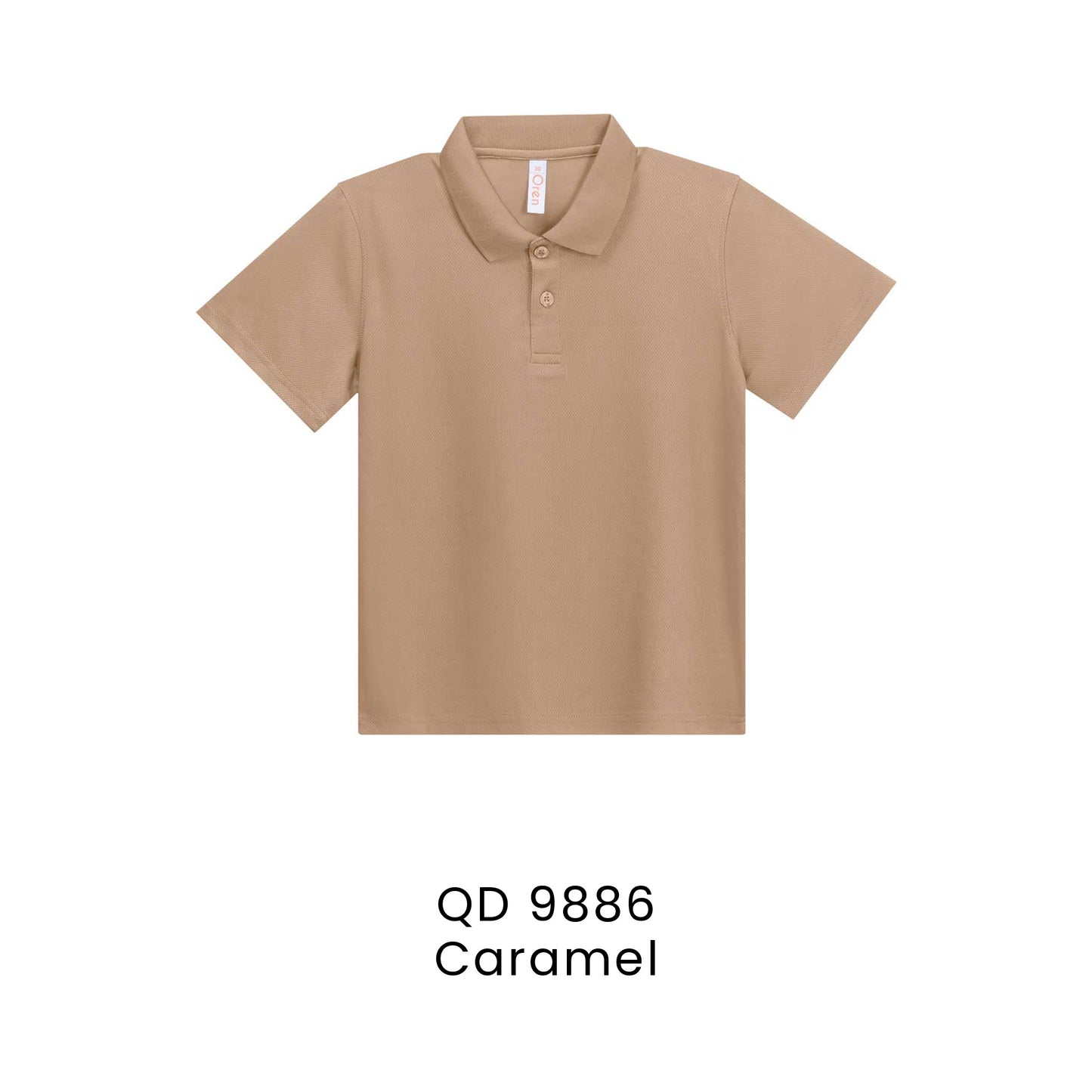 QD 9886 Caramel - QD98 kids microfibre eyelet polo shirt in 160gsm