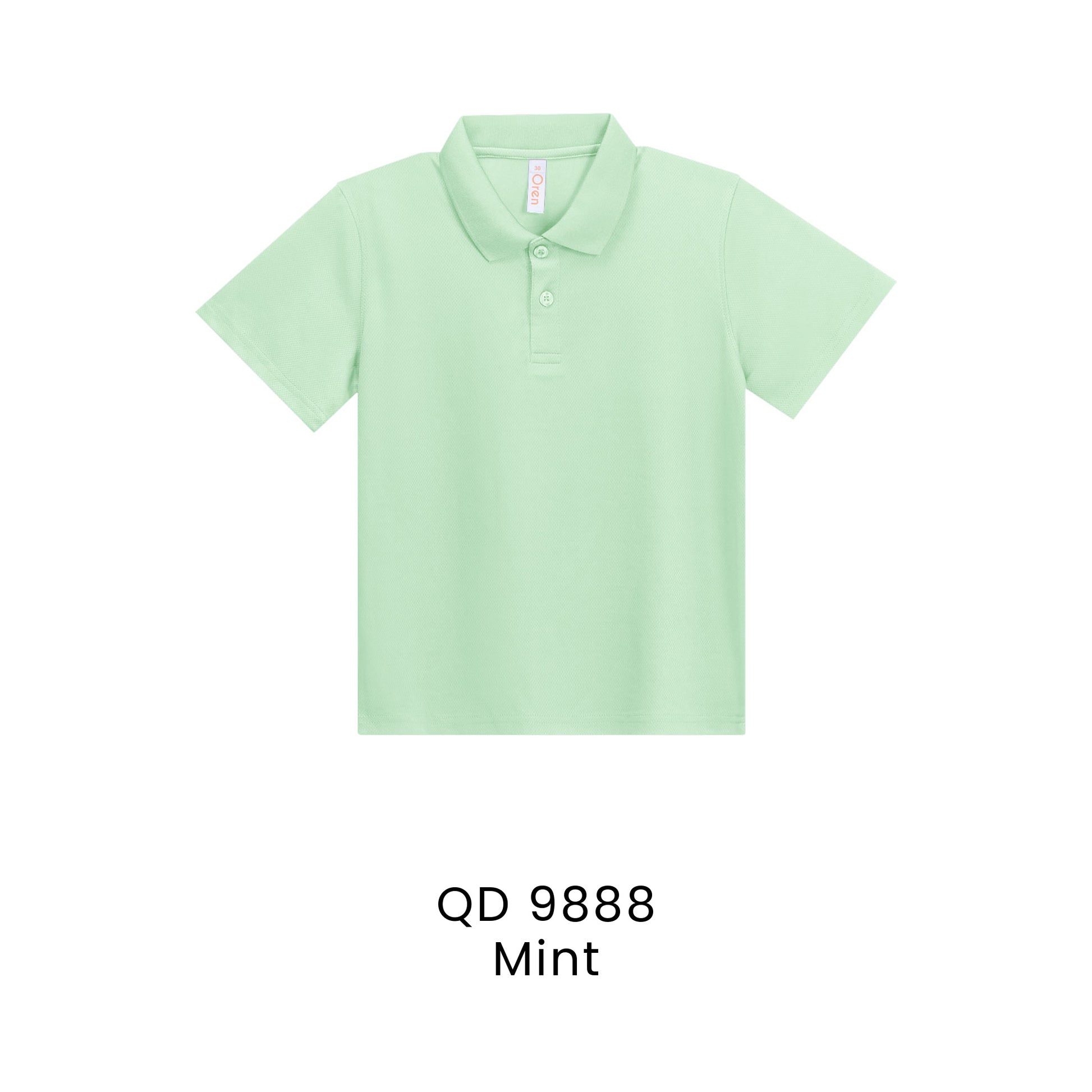 QD 9888 Mint - QD98 kids microfibre eyelet polo shirt in 160gsm
