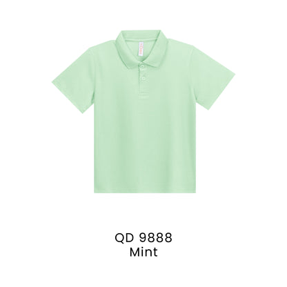 QD 9888 Mint - QD98 kids microfibre eyelet polo shirt in 160gsm
