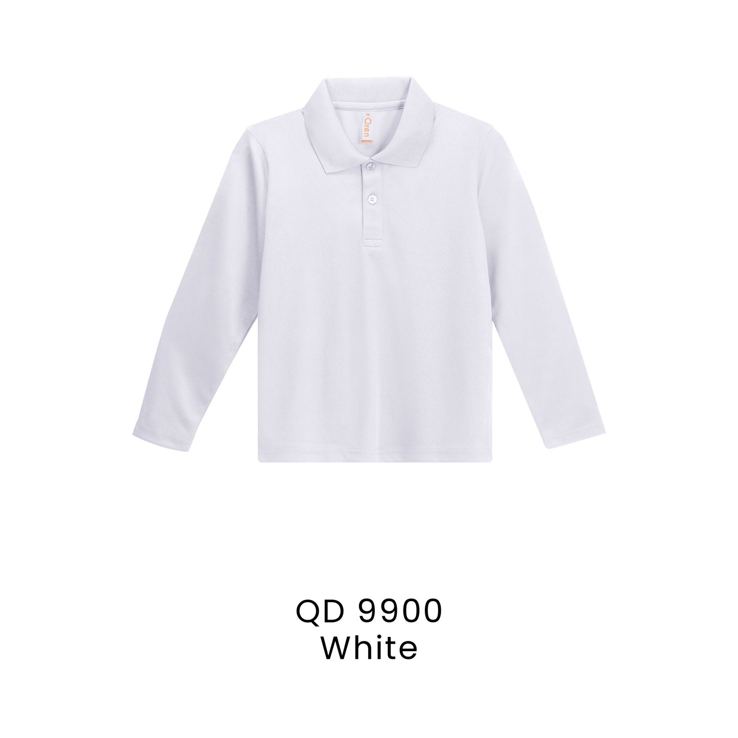QD 9900 White - QD99 kids microfibre eyelet long sleeve polo shirt in 160gsm