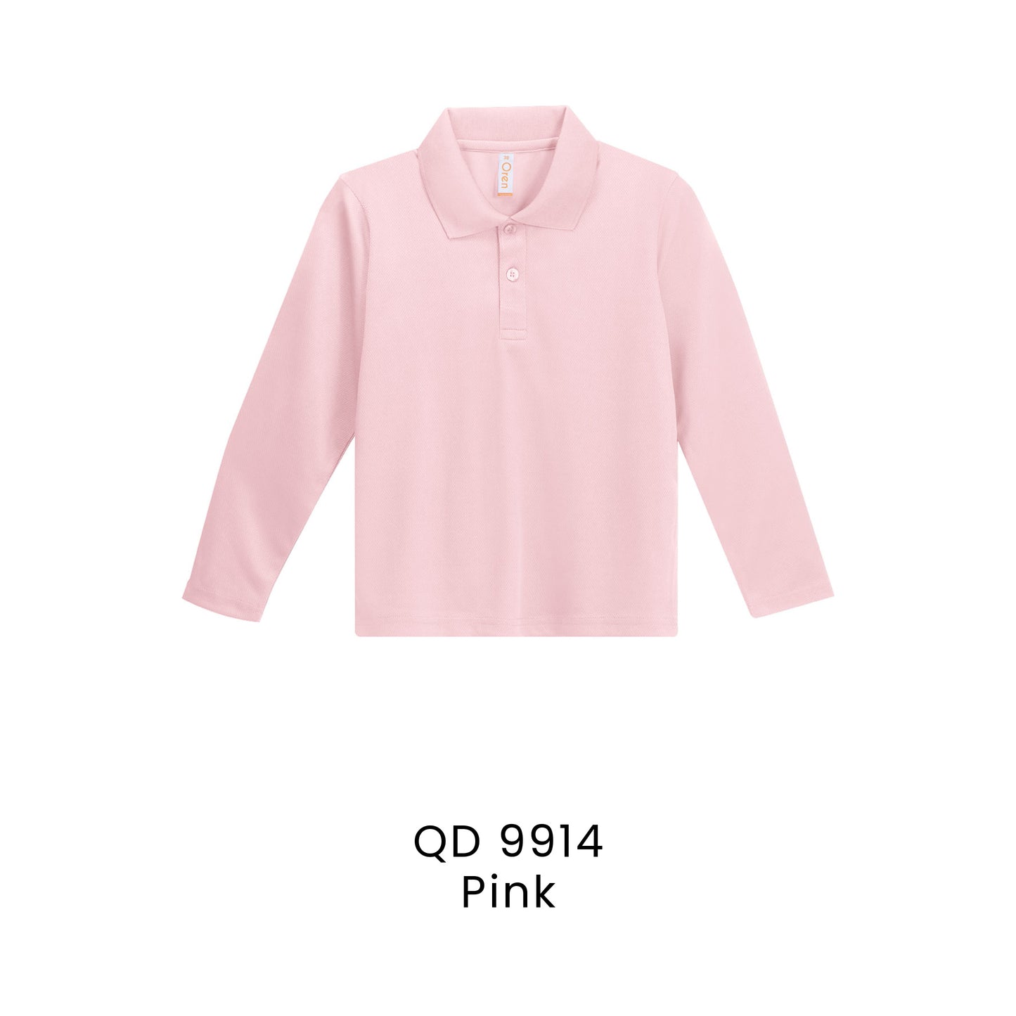 QD 9914 Pink - QD99 kids microfibre eyelet long sleeve polo shirt in 160gsm