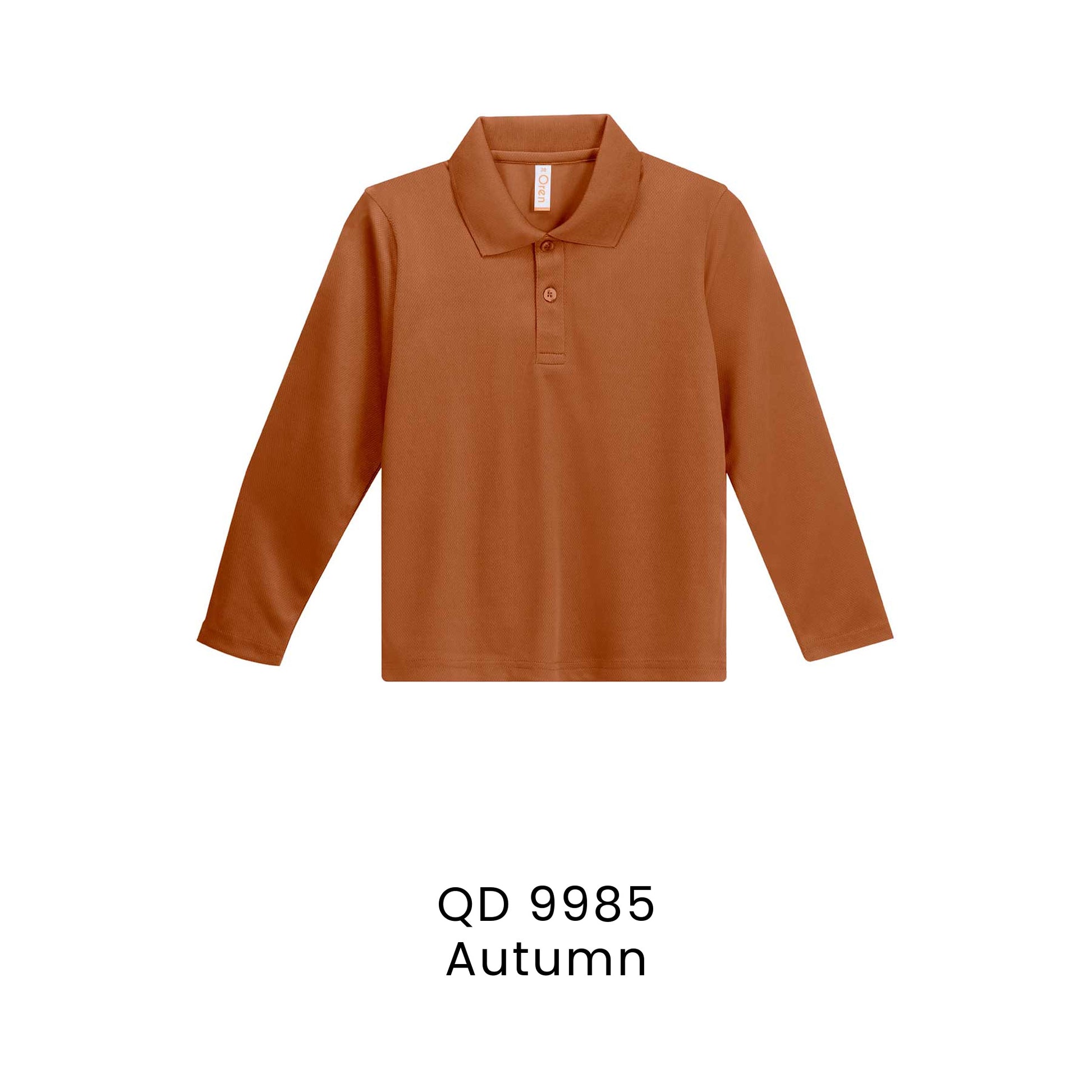 QD 9985 Autumn - QD99 kids microfibre eyelet long sleeve polo shirt in 160gsm