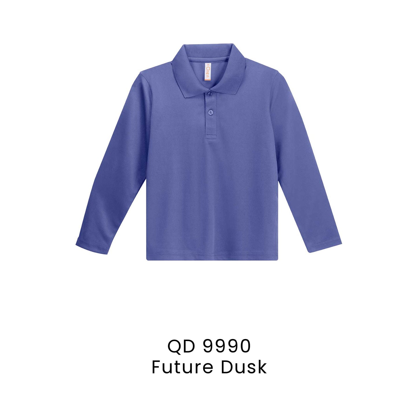 QD 9990 Future Dusk - QD99 kids microfibre eyelet long sleeve polo shirt in 160gsm