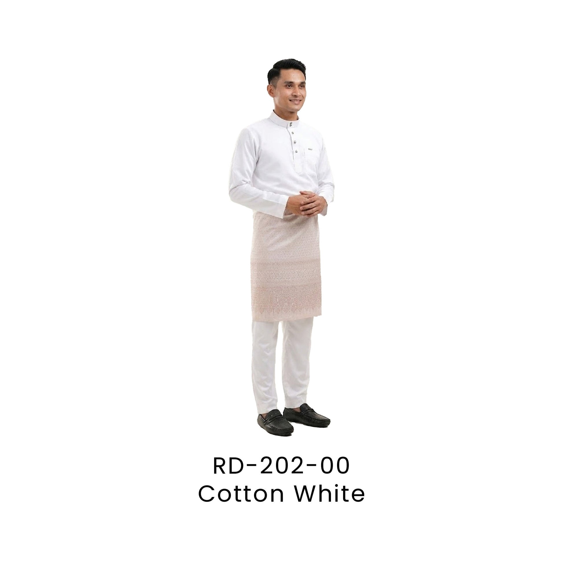 Baju Melayu - DanFine | 155gsm | RD-202 Regular Fit | Cotton White | RD-202-00 | Artiztee