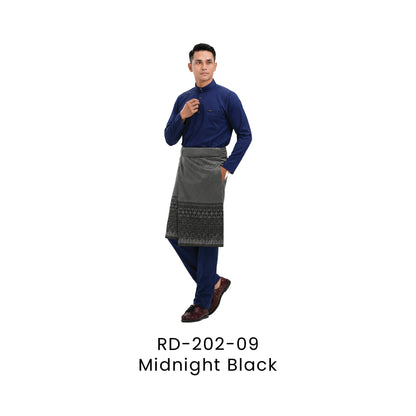 Baju Melayu - DanFine | 155gsm | RD-202 Regular Fit | Midnight Black | RD-202-09 | Artiztee