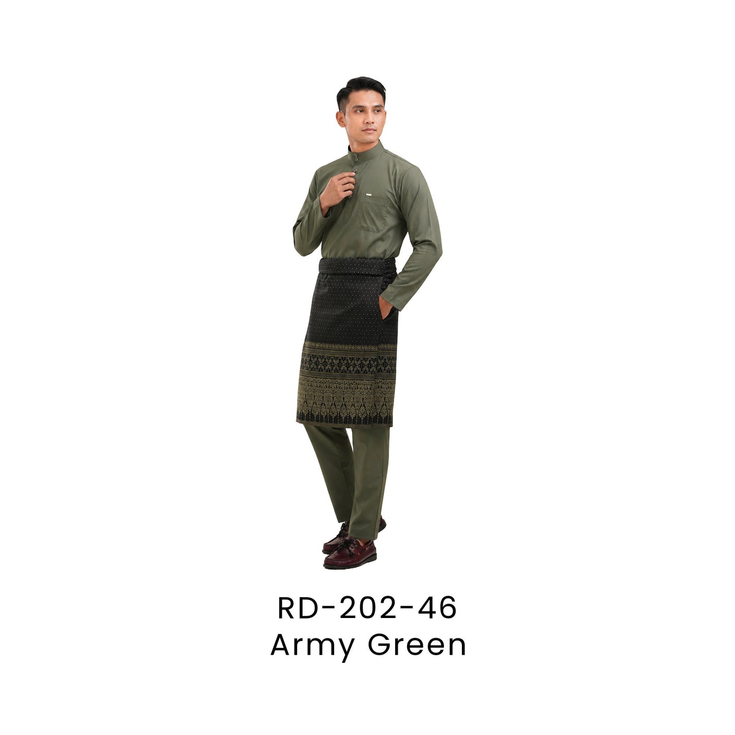 Baju Melayu - DanFine | 155gsm | RD-202 Regular Fit | Army Green | RD-202-46 | Artiztee