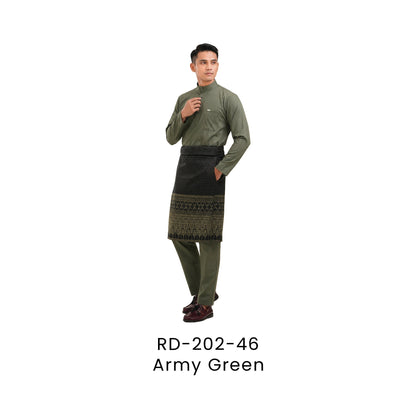 Baju Melayu - DanFine | 155gsm | RD-202 Regular Fit | Army Green | RD-202-46 | Artiztee