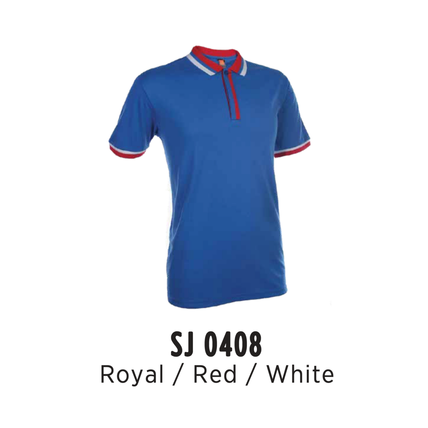 Polo | TC | Short Sleeve | Unisex | 175gsm | Royal/Red/White | SJ0408