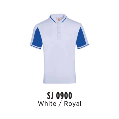 Polo | TC | Tipped Collar & Cuff | Unisex | 175gsm | White/Royal | SJ0900