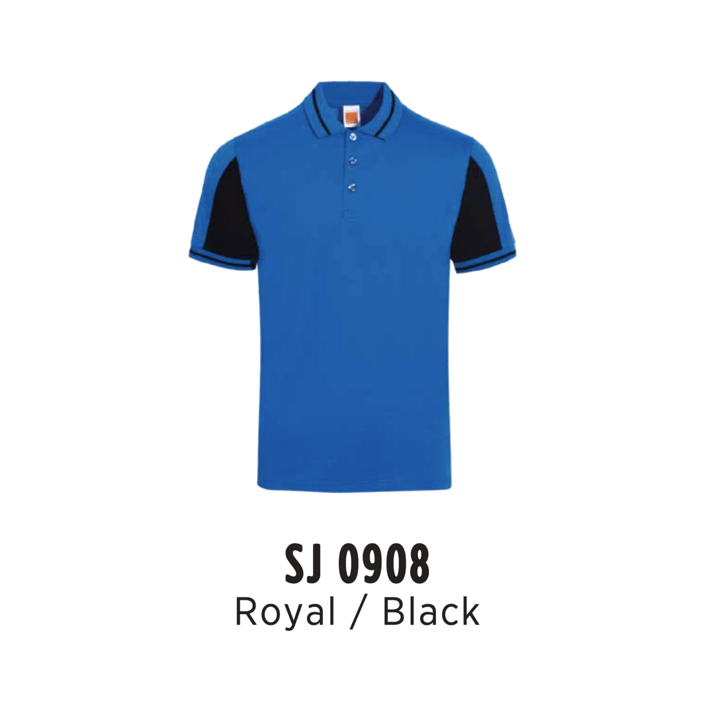 Polo | TC | Tipped Collar & Cuff | Unisex | 175gsm | Royal/Black | SJ0908