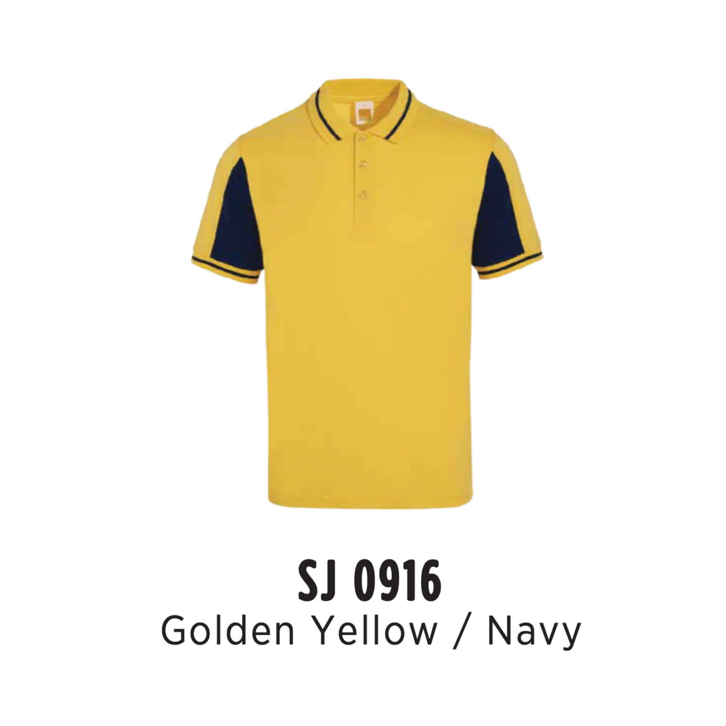 Polo | TC | Tipped Collar & Cuff | Unisex | 175gsm | Golden Yellow/Navy | SJ0916