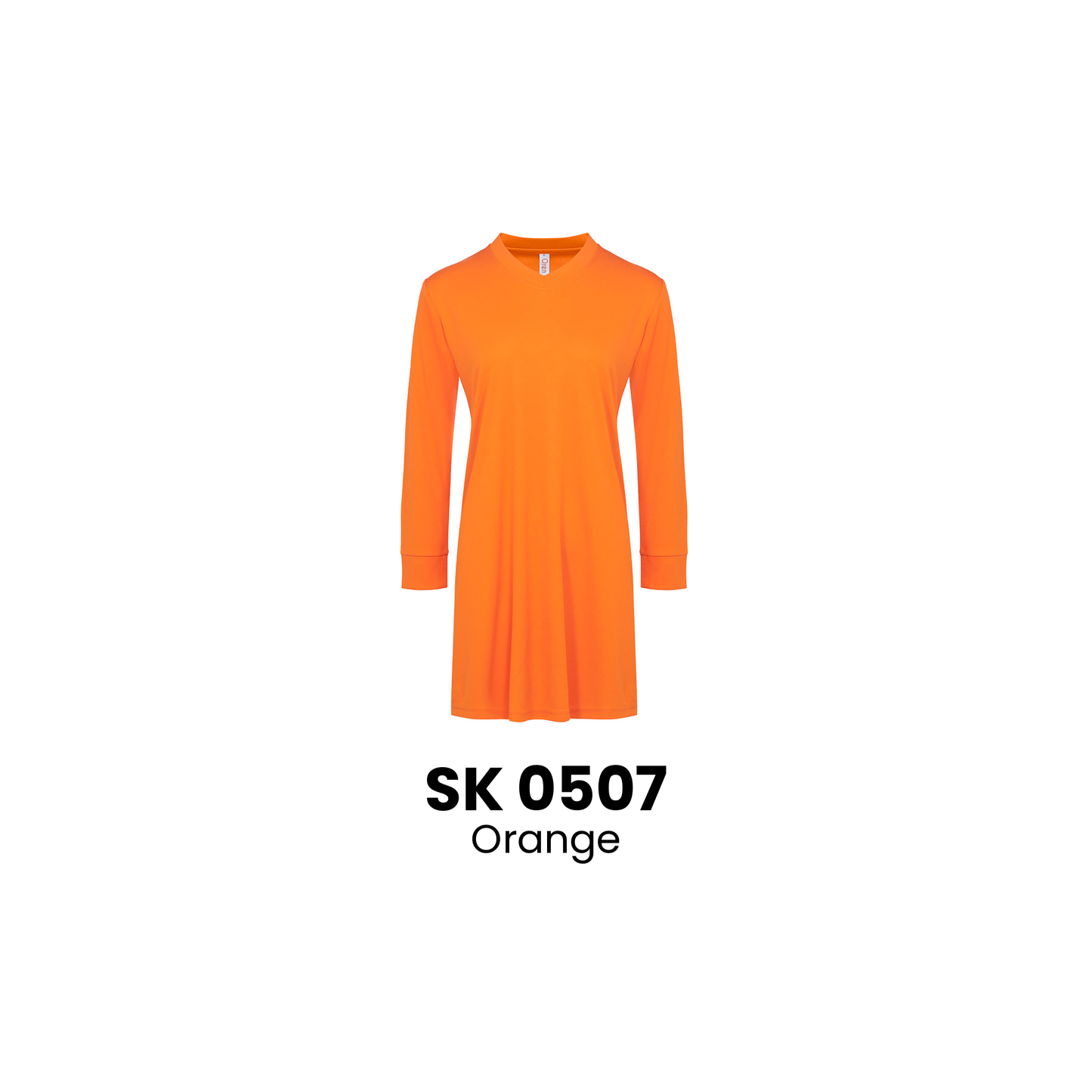 Muslimah T-Shirt Microfibre Eyelet V-Neck | ARTIZTEE | SK 0507 Orange
