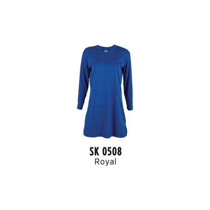 Custom Muslimah - Female Microfibre Eyelet V-Neck Long Sleeve T-Shirt | Plain | Royal | SK0508