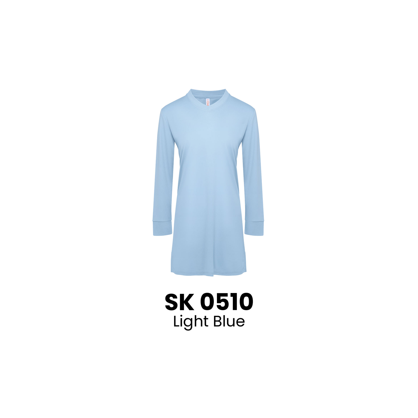 Muslimah T-Shirt Microfibre Eyelet V-Neck | ARTIZTEE | SK 0510 Light Blue