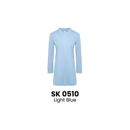 Muslimah T-Shirt Microfibre Eyelet V-Neck | ARTIZTEE | SK 0510 Light Blue