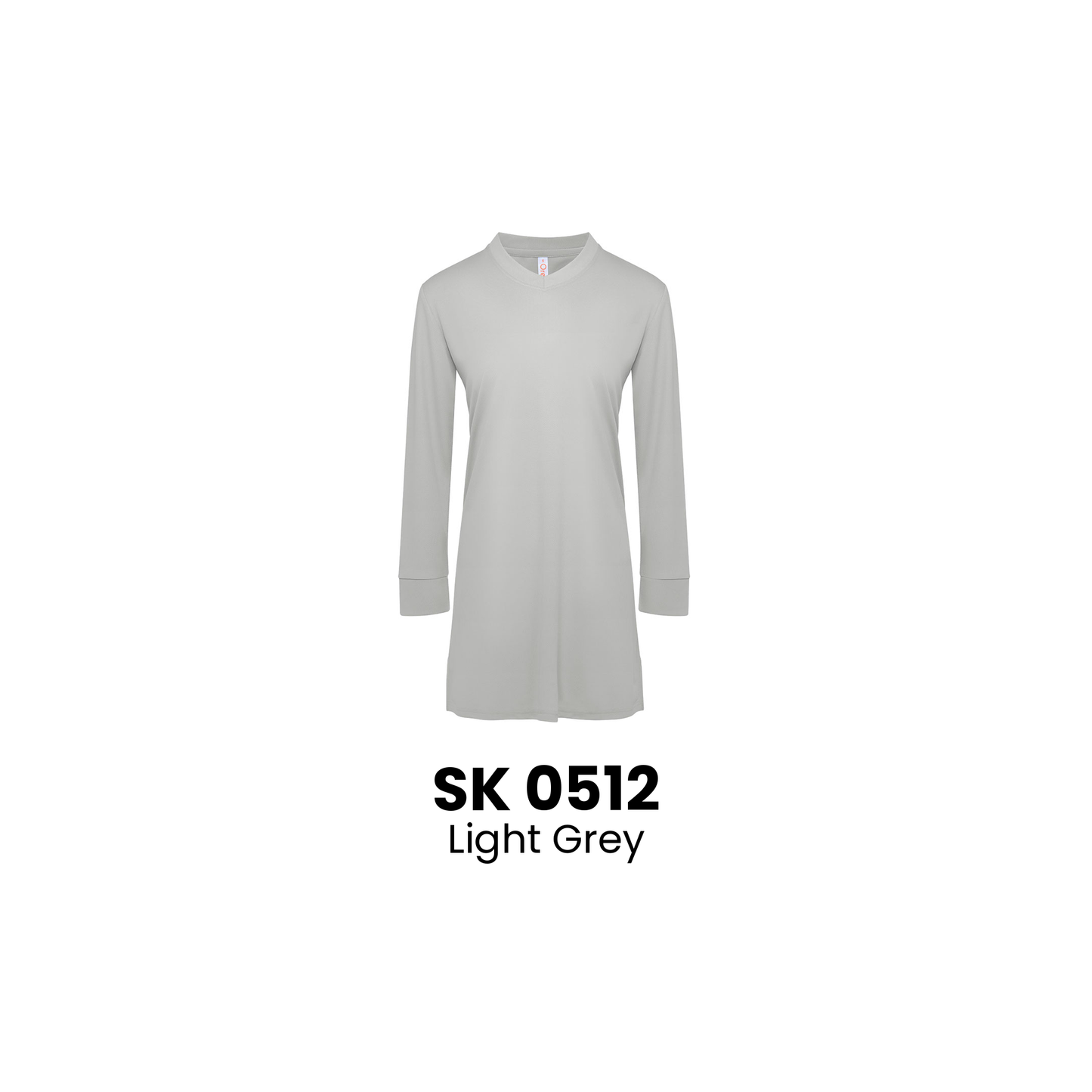 Muslimah T-Shirt Microfibre Eyelet V-Neck | ARTIZTEE | SK 0512 Light Grey