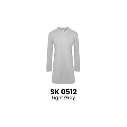 Muslimah T-Shirt Microfibre Eyelet V-Neck | ARTIZTEE | SK 0512 Light Grey