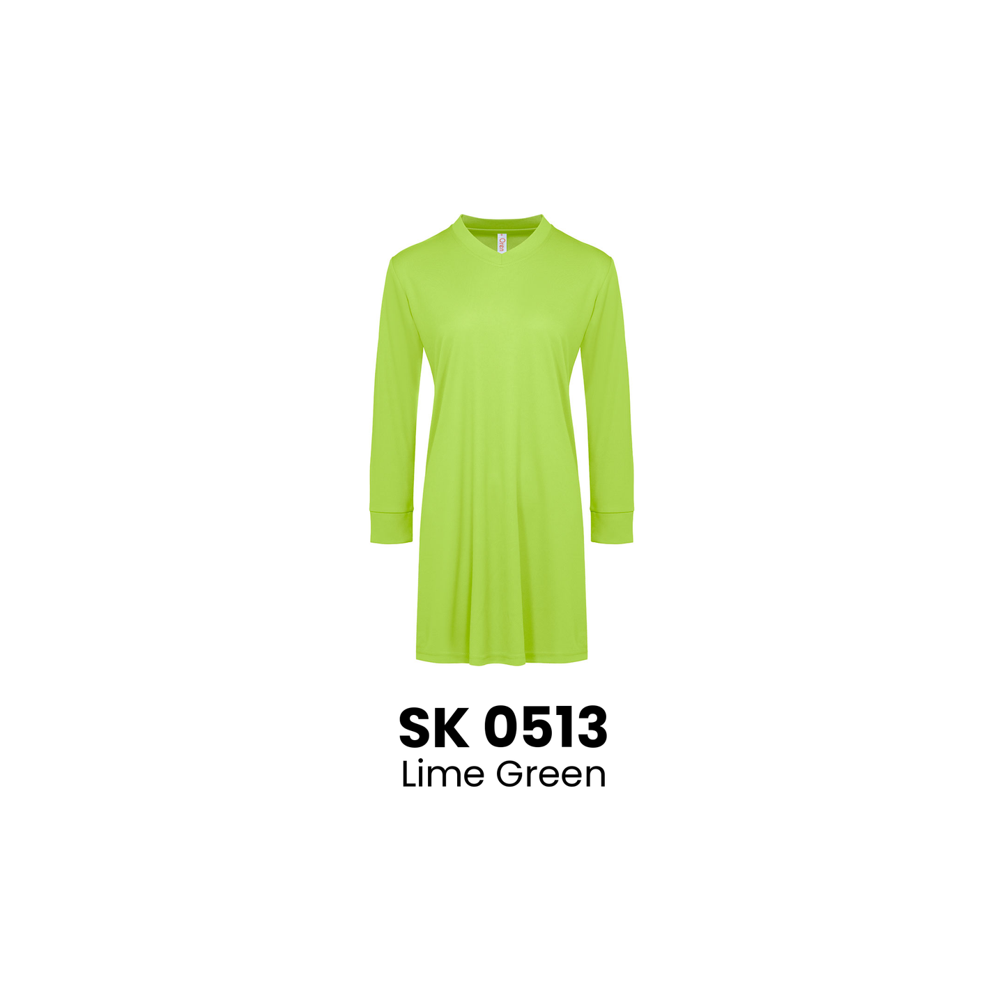 Muslimah T-Shirt Microfibre Eyelet V-Neck | ARTIZTEE | SK 0513 Lime Green