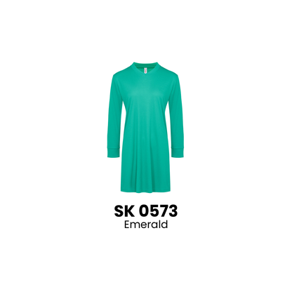Muslimah T-Shirt Microfibre Eyelet V-Neck | ARTIZTEE | SK 0573 Emerald