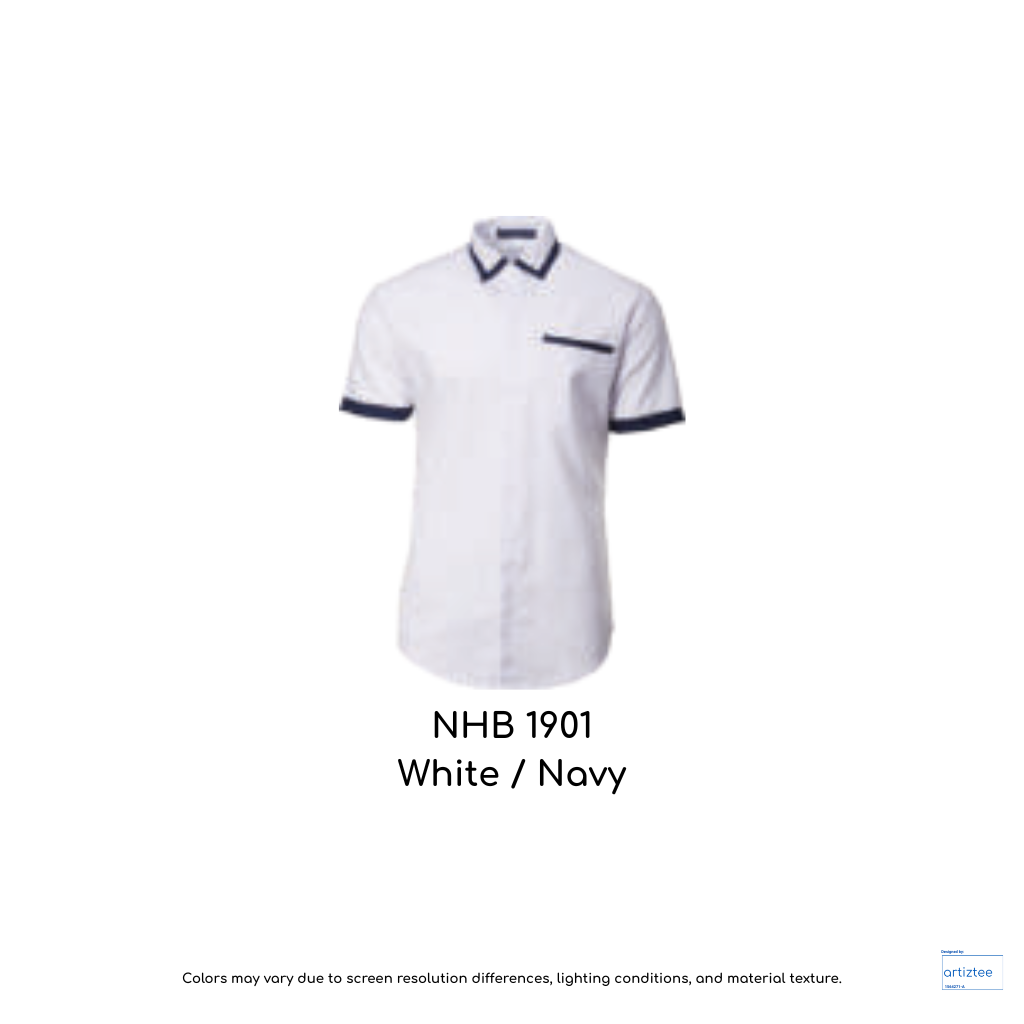 smart racewear shirt unisex 190gsm nhb1901 white navy