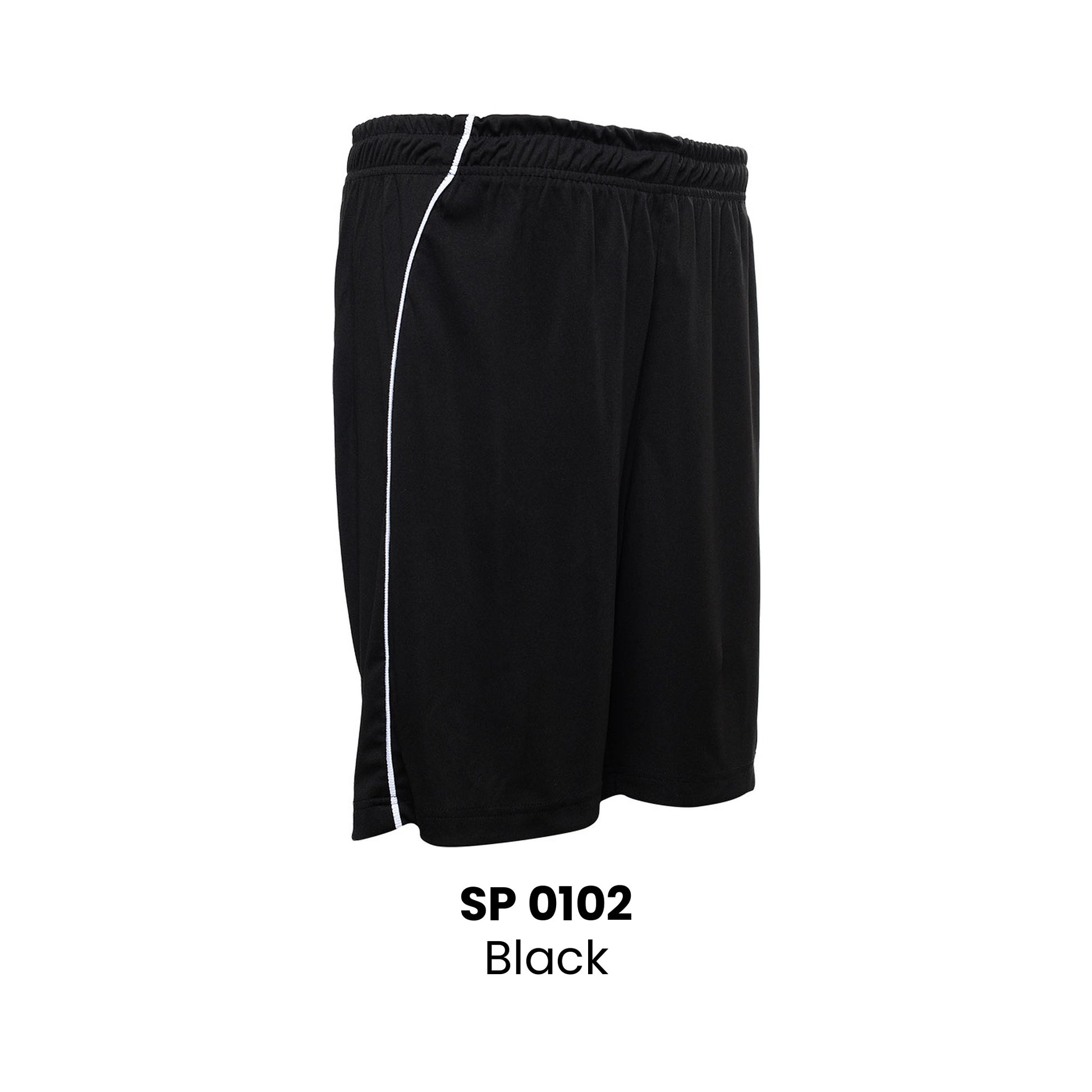 SP 0102 Black unisex polyester interlock short pant 140gsm