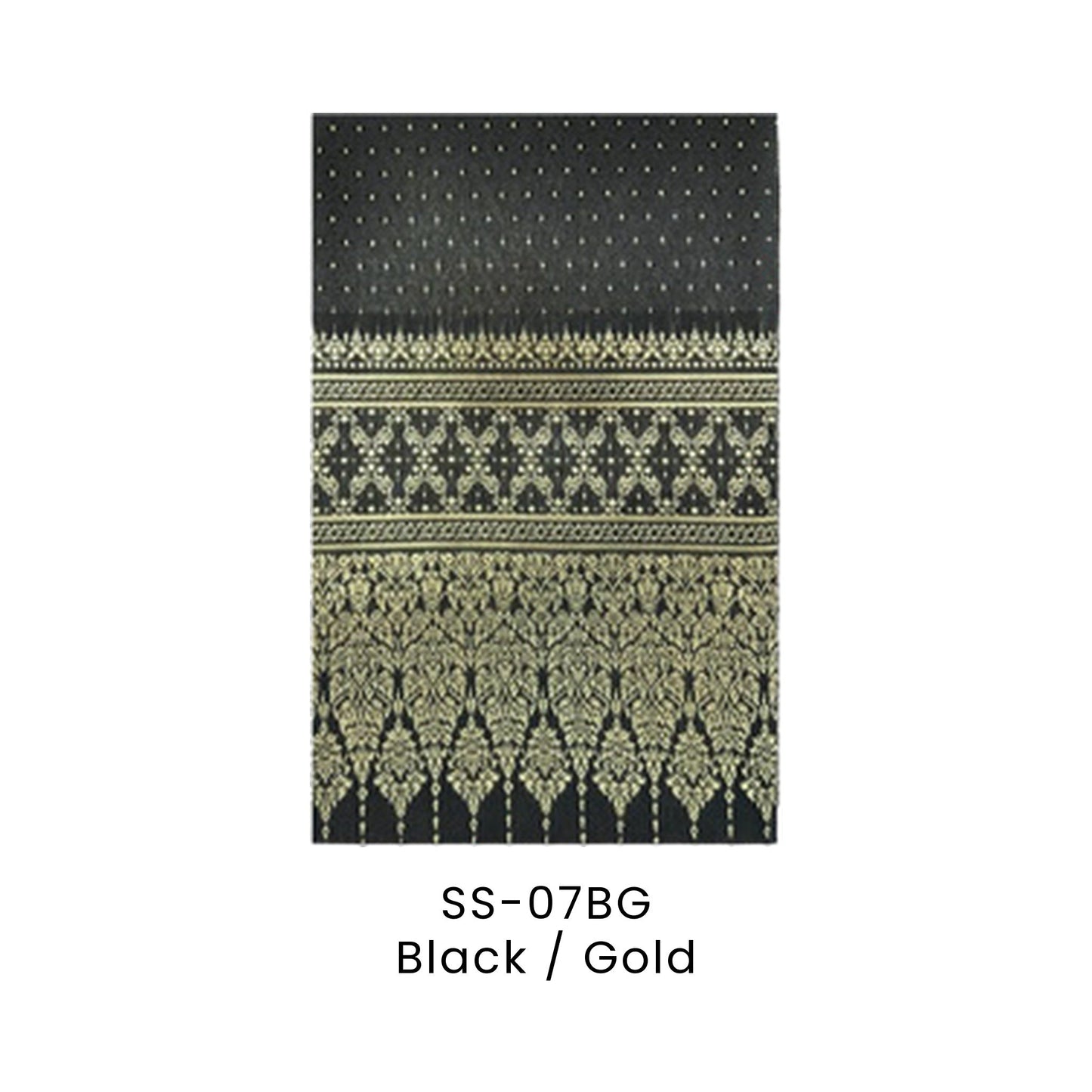 Sampin Baju Melayu - Songket | SS-07 | Black / Gold | SS-07BG | Artiztee