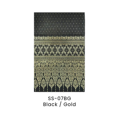 Sampin Baju Melayu - Songket | SS-07 | Black / Gold | SS-07BG | Artiztee