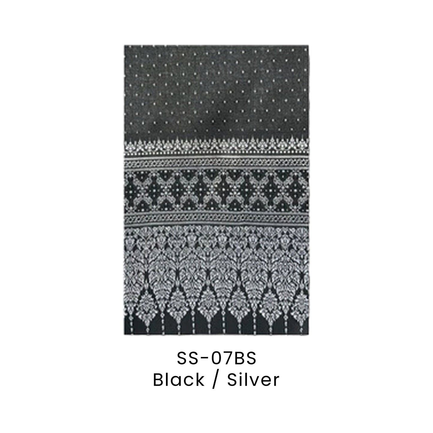 Sampin Baju Melayu - Songket | SS-07 | Black / Silver | SS-07BS | Artiztee