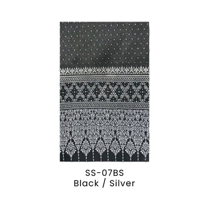 Sampin Baju Melayu - Songket | SS-07 | Black / Silver | SS-07BS | Artiztee