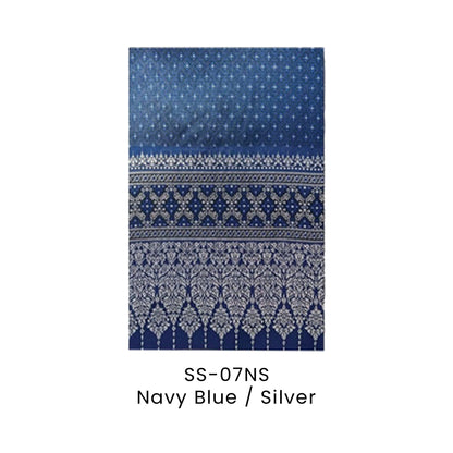 Sampin Baju Melayu - Songket | SS-07 | Navy Blue / Silver | SS-07NS | Artiztee