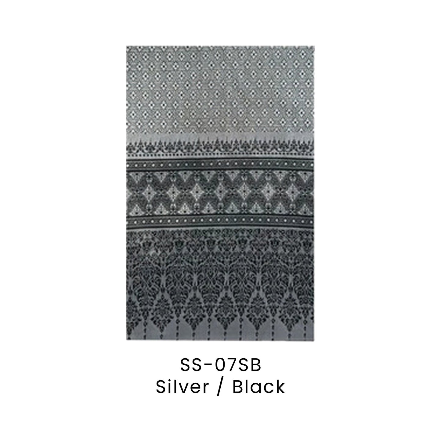 Sampin Baju Melayu - Songket | SS-07 | Silver / Black | SS-07SB | Artiztee