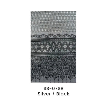 Sampin Baju Melayu - Songket | SS-07 | Silver / Black | SS-07SB | Artiztee
