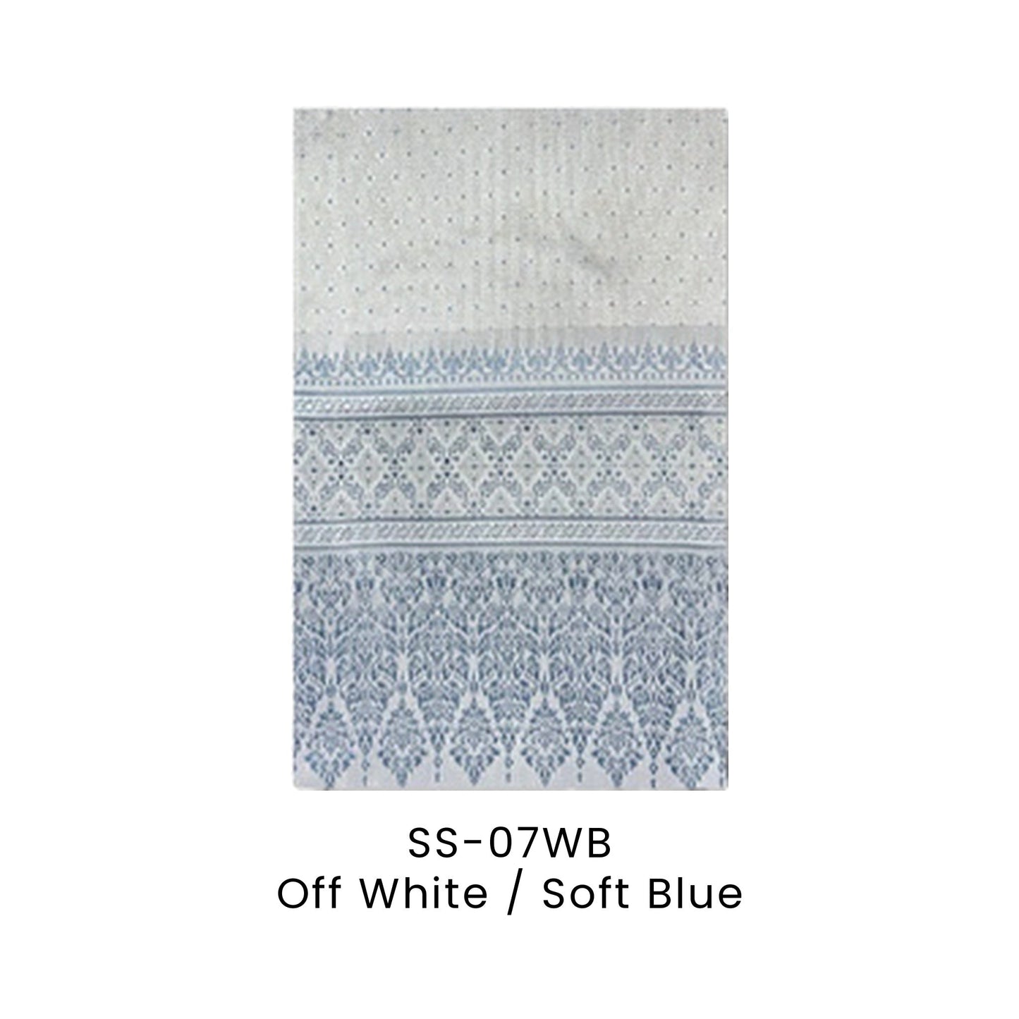 Sampin Baju Melayu - Songket | SS-07 | Off White / Soft Blue | SS-07WB | Artiztee
