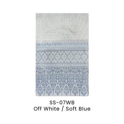 Sampin Baju Melayu - Songket | SS-07 | Off White / Soft Blue | SS-07WB | Artiztee