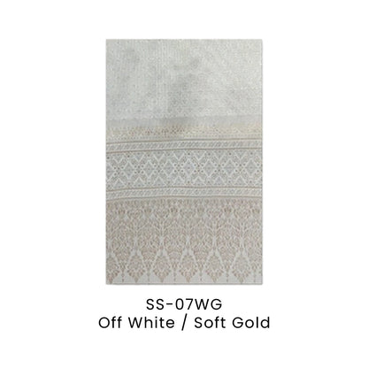 Sampin Baju Melayu - Songket | SS-07 | Off White / Soft Gold | SS-07WG | Artiztee