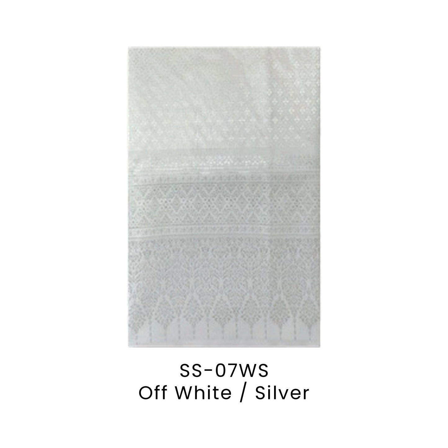 Sampin Baju Melayu - Songket | SS-07 | Off White / Silver | SS-07WS | Artiztee