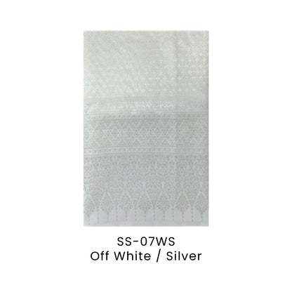 Sampin Baju Melayu - Songket | SS-07 | Off White / Silver | SS-07WS | Artiztee