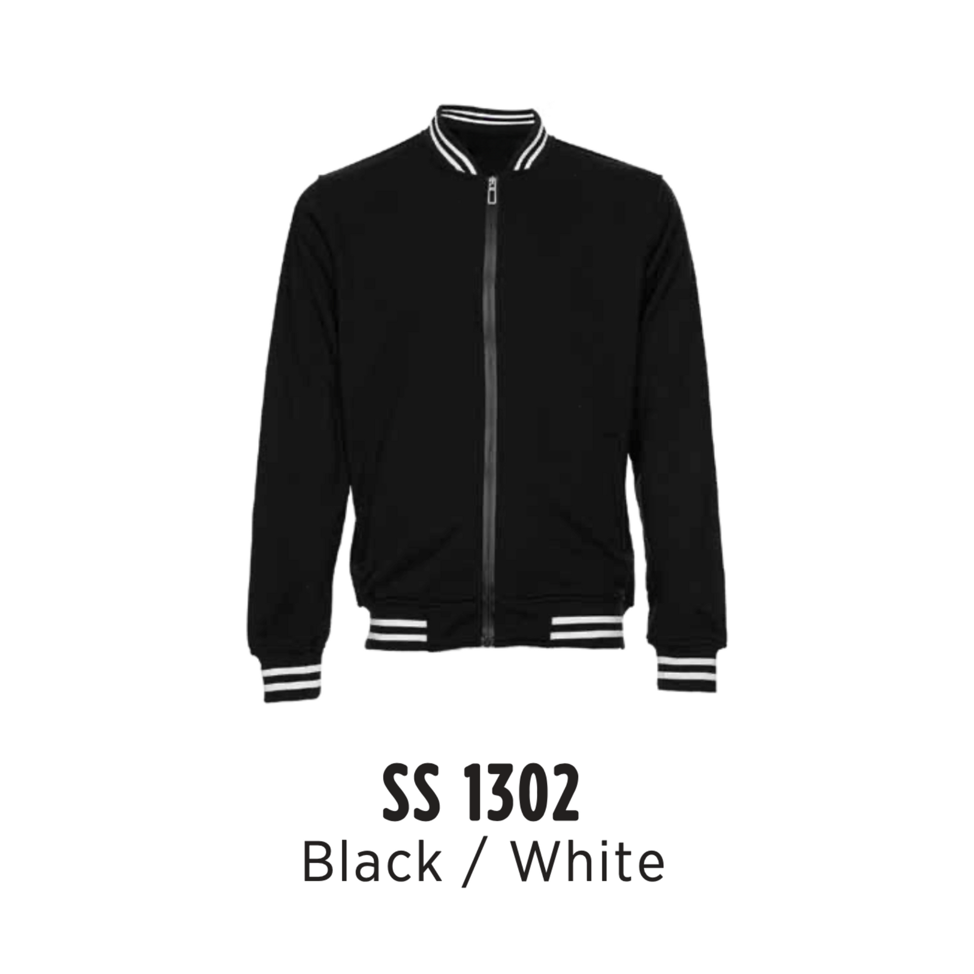 ★ Urbandtype.★ Padded Fleece Varsity Jacket Black UBDWJP0 Varsity Oversized Fleece Zip Up Jacket - Black