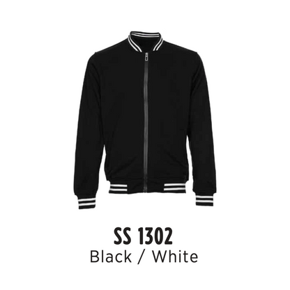 Varsity Jacket - Full-Zip | Black/White | Unisex | SS1302