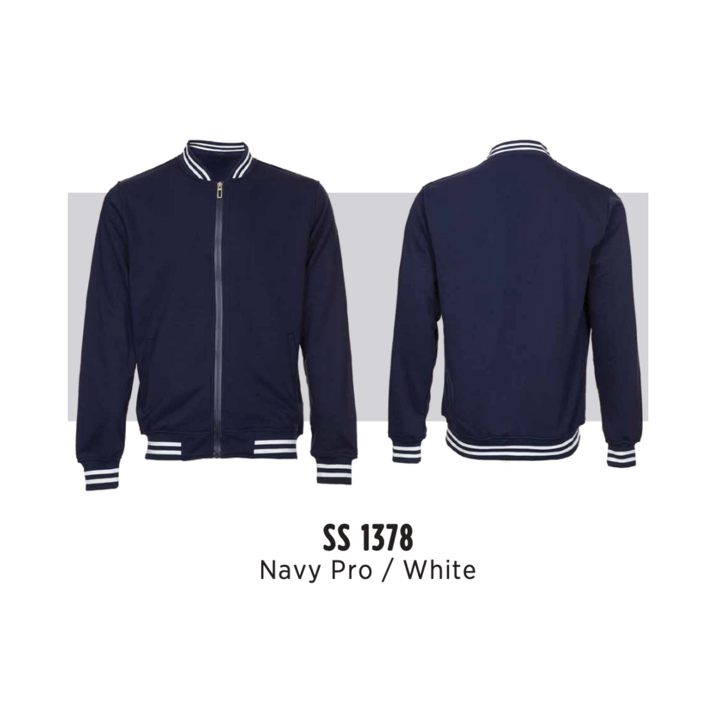 Varsity Jacket - Full-Zip | Navy Pro/White | Unisex | SS1378