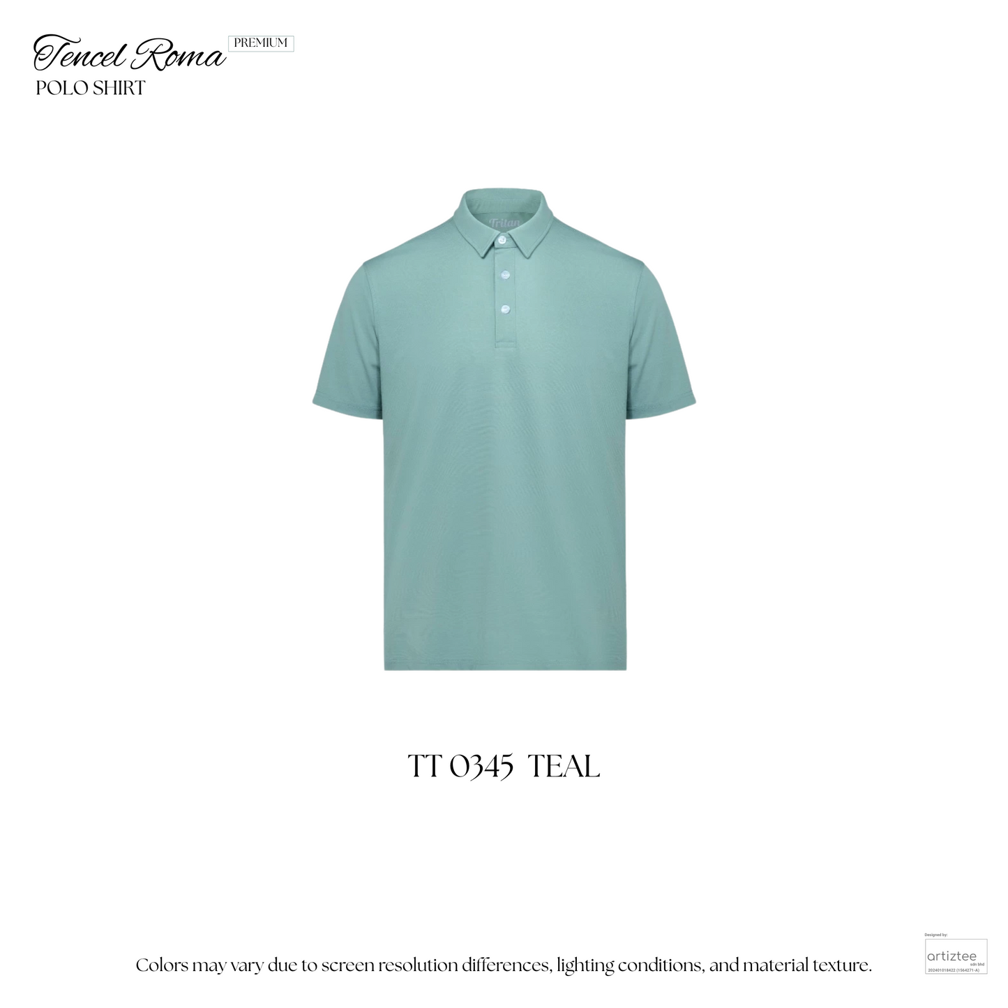 Polo | Premium Tencel Roma | Unisex | 210gsm | Teal | TT0345