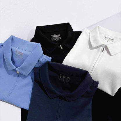 TT04 half-zip polo shirt detail view