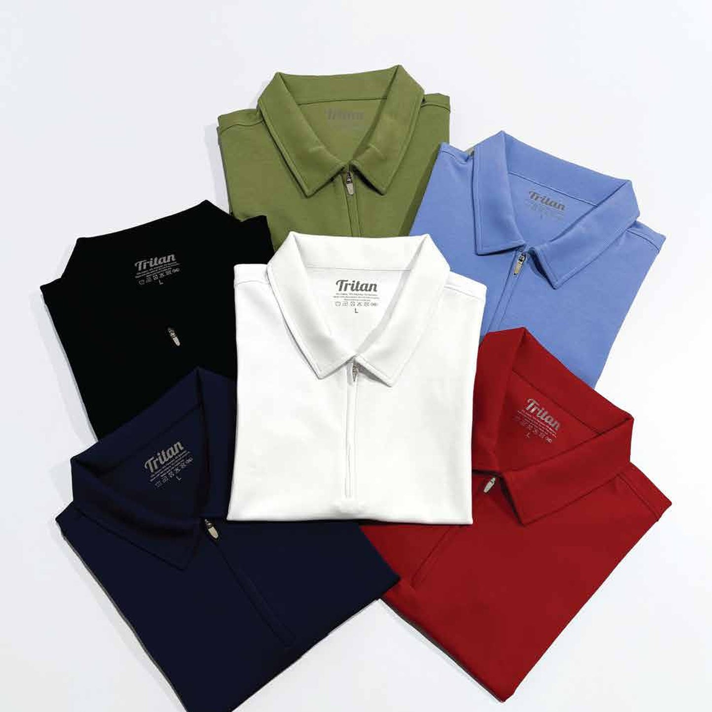 TT04 half-zip polo shirt detail view