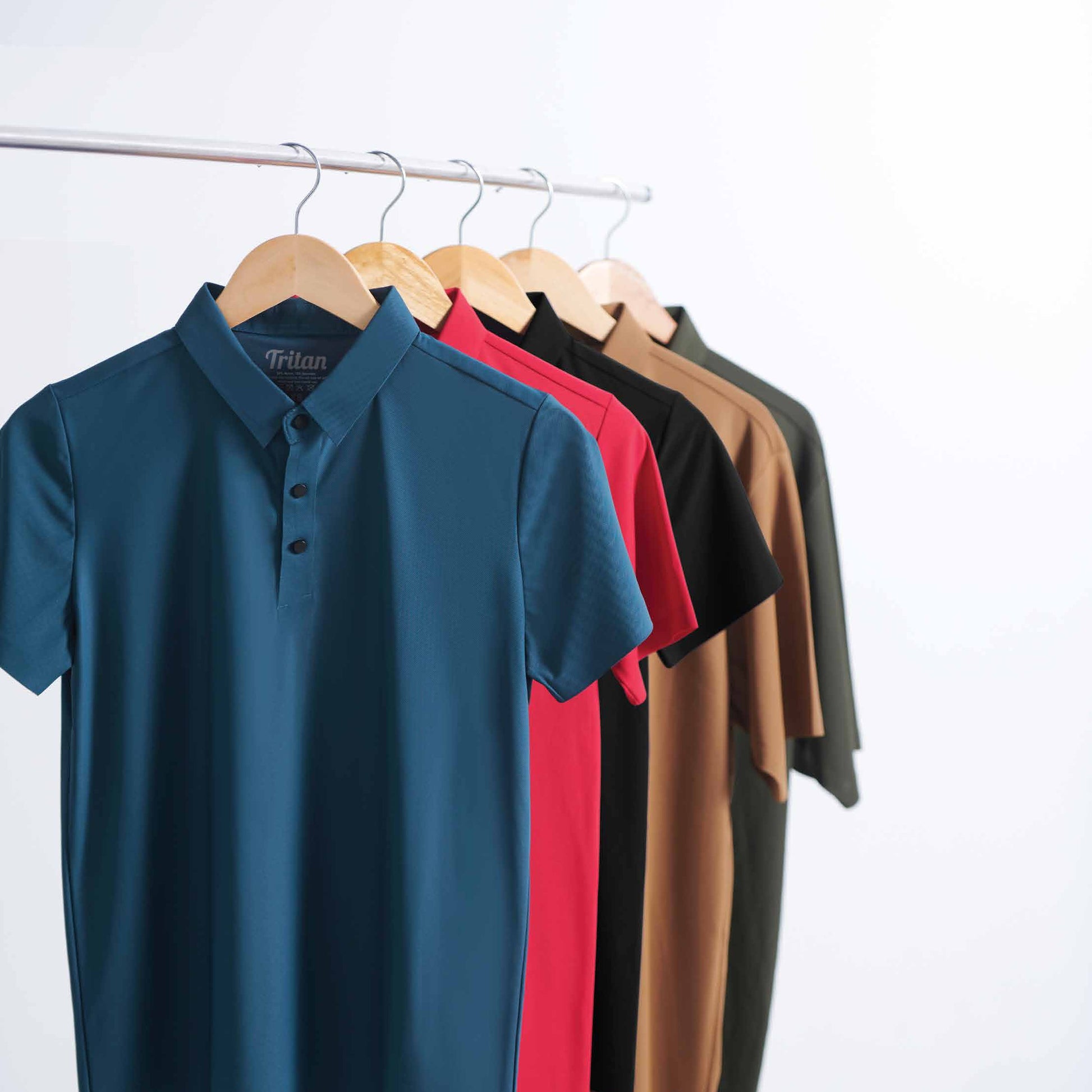 TT05 premium polo shirt worn by a model