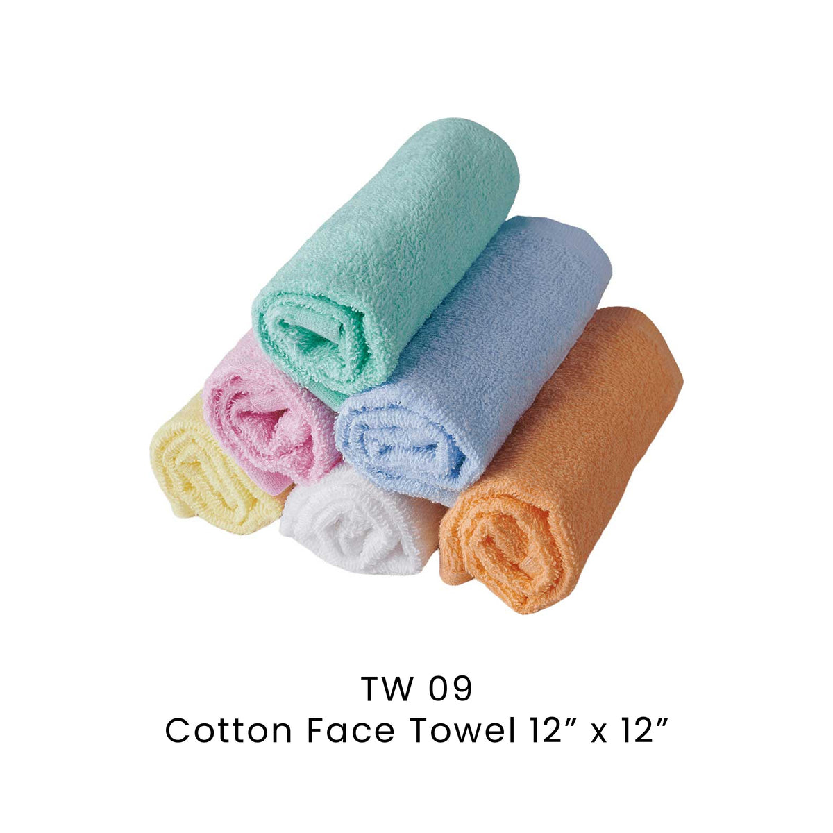 Face Towel - Cotton 12" x 12" | All 6 Colours | TW09 | Artiztee
