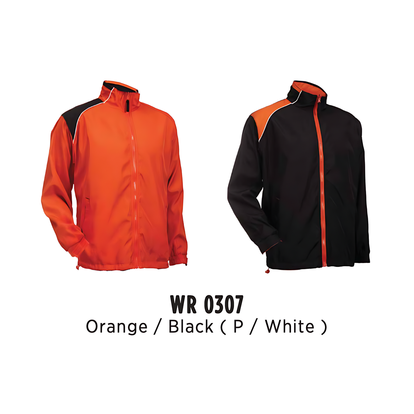 Windbreaker - Reversible | Full-Zip | Unisex | Orange/Black (P/White) | WR0307