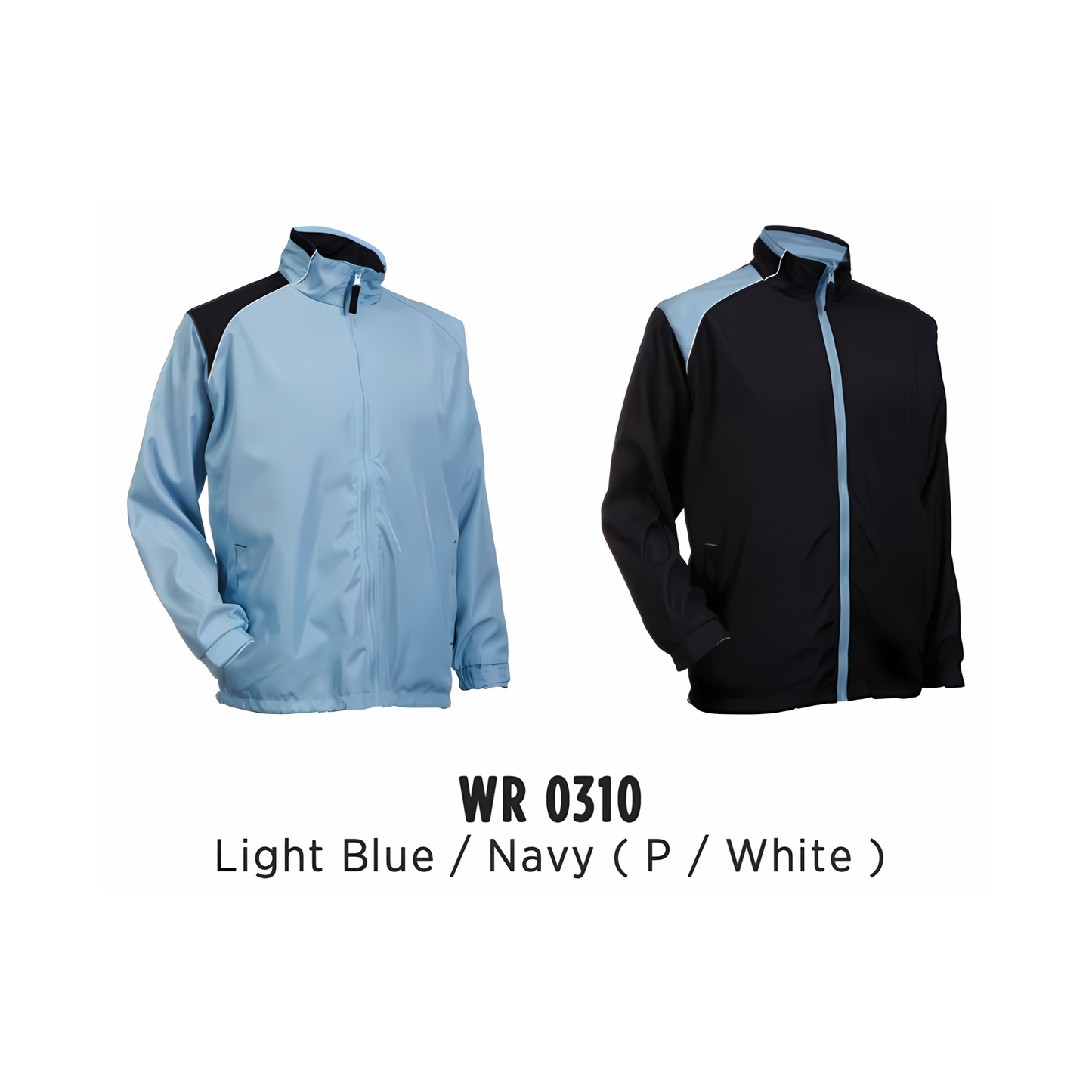 Windbreaker - Reversible | Full-Zip | Unisex | Light Blue/Navy (P/White) | WR0310