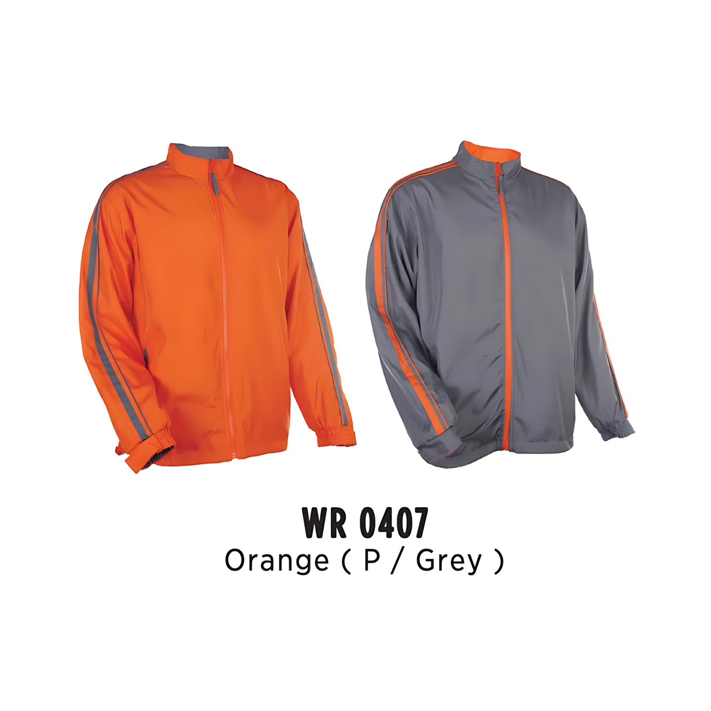 Windbreaker - Reversible | Full-Zip | Unisex | Orange (P/Grey) | WR0407