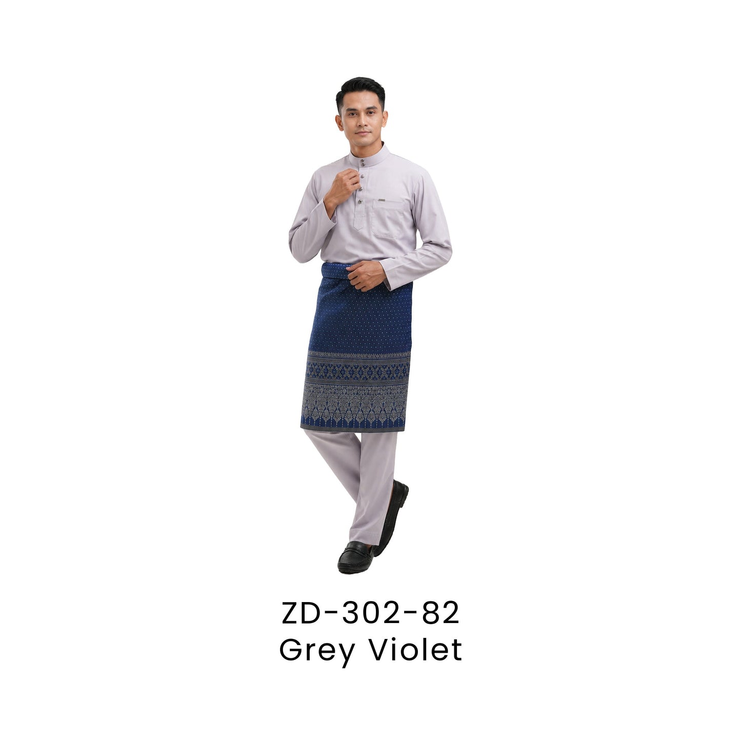 Baju Melayu - DanFine | 155gsm | ZD-302 Slim Fit | Grey Violet | ZD-302-82 | Artiztee