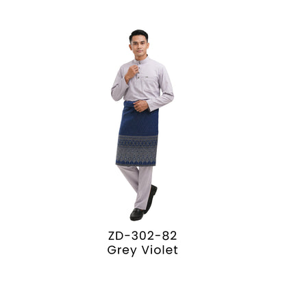 Baju Melayu - DanFine | 155gsm | ZD-302 Slim Fit | Grey Violet | ZD-302-82 | Artiztee